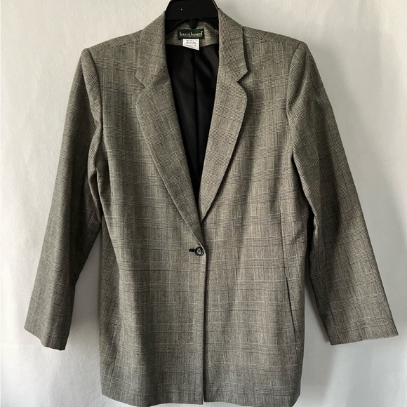 Harve Benard Jackets & Blazers - Havre’ Bernard Size 14 100% Wool Black/White Plaid Blazer